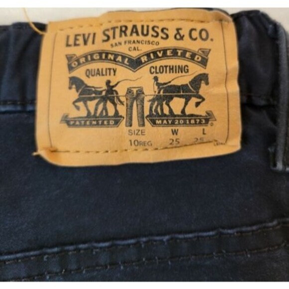 Levi 511 Boys 10 Regular 25 x 25 adjustable waist  Black Denim Slim Fit Jeans - Picture 4 of 9